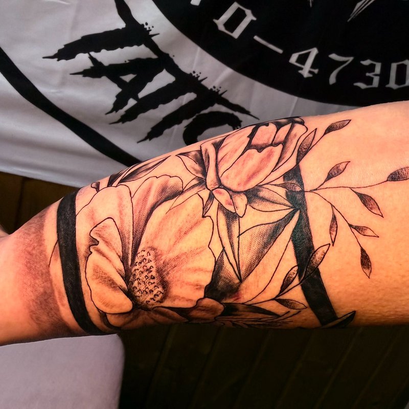 Blumen Armband Tattoo Ansicht 2